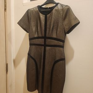 Gold and black metallic sheath After 5 dress